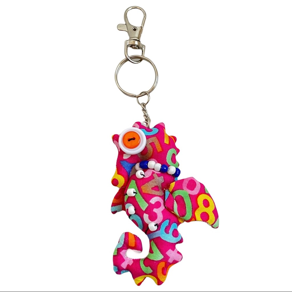 Handmade Pink “Ugly Doll” Seahorse Keychain Purse Charm - Picture 5 of 6